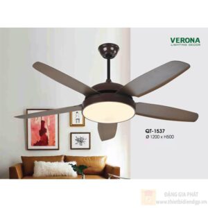 Quạt trần đèn Verona QT-1537 Ø1200 x H500