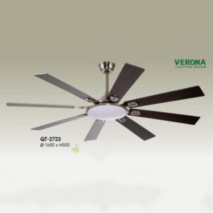 Quạt trần Verona 8 cánh QT-2723 Led 3 màu Ø1650*H500