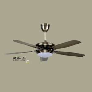 Quạt trần Verona 5 cánh có đèn QT-666/1AB Ø1200*H500