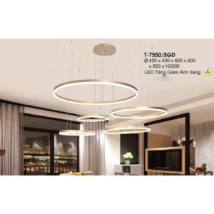 Đèn Thả Led Verona Ø200 x 400 x 600 x 800 x 1000 x H1200, Led Tăng Giảm ánh sáng 3 chế độ