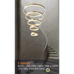 Đèn treo trang trí Verona Ø200*400*600*800*1000*H3000 - 3 màu (tăng giảm ánh sáng )