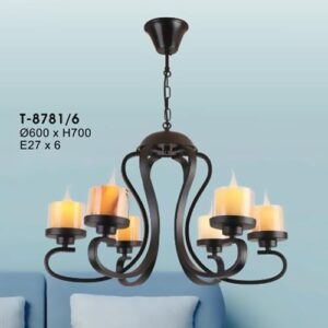 Đèn thả Led Verona nghệ thuật Ø600 x H700, E27 x 6