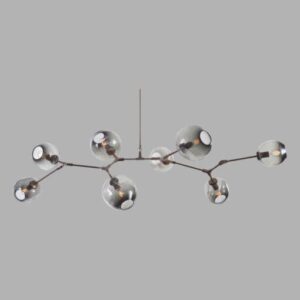 Đèn thả Led Verona nghệ thuật E27 x 8, Chao màu đen khói, Ø1100 x H1000