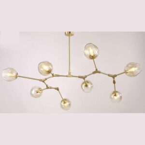 Đèn thả Led Verona nghệ thuật E27 x 8, Chao màu trà, Ø1100 x H1000