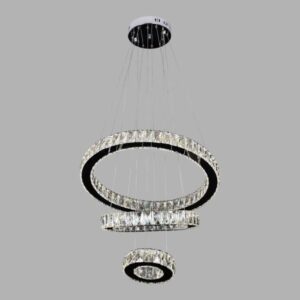 Đèn thả pha lê Verona Ø480 + 340 + 190, LED + Remote, ánh sáng 3 chế độ