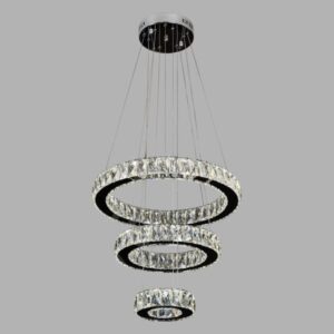 Đèn thả pha lê Verona Ø560 + 400 + 200 LED + Remote, ánh sáng 3 chế độ