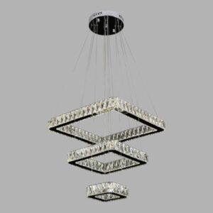 Đèn thả pha lê Verona Ø500 + 350 + 190, LED + Remote, ánh sáng 3 chế độ