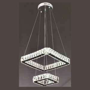 Đèn thả pha lê Verona Ø400 + 220, LED + Remote, ánh sáng 3 chế độ