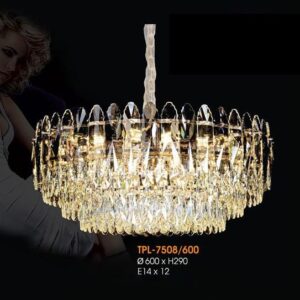 Đèn thả pha lê Verona Ø600 x H290, E14 x 12