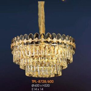 Đèn thả pha lê Verona Ø600 x H320, E14 x 14