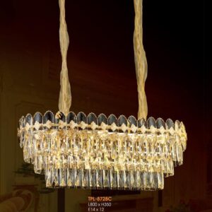 Đèn thả pha lê Verona L800 x H350, E14 x 12