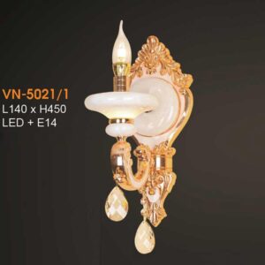 Đèn vách nến chao đá ngọc Verona L140xH450, LED + E14
