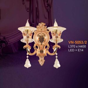 Đèn vách nến chao đá ngọc Verona L370xH400, LED + E14