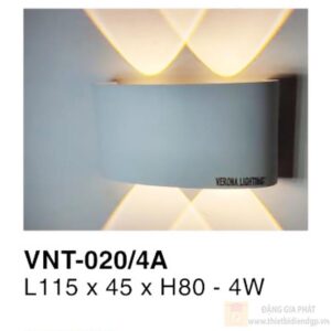 Đèn vách ngoài trời Verona L115*45*H80 - 4W - vỏ xám