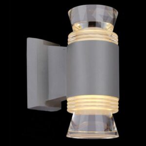 Đèn tường ngoài trời Verona Ø100 x H220 - 9W x 2, Vỏ Xám