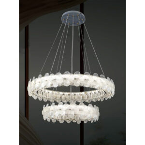 Đèn thả pha lê Veronia Ø800+500*H1200 ánh sáng 3 chế độ